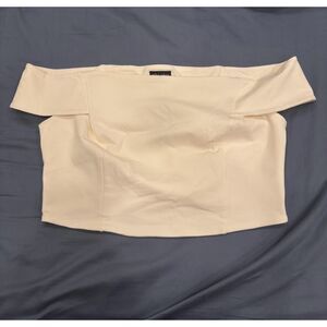 City Chic White Off The Shoulder Crop Top - Size 14 - NWT
